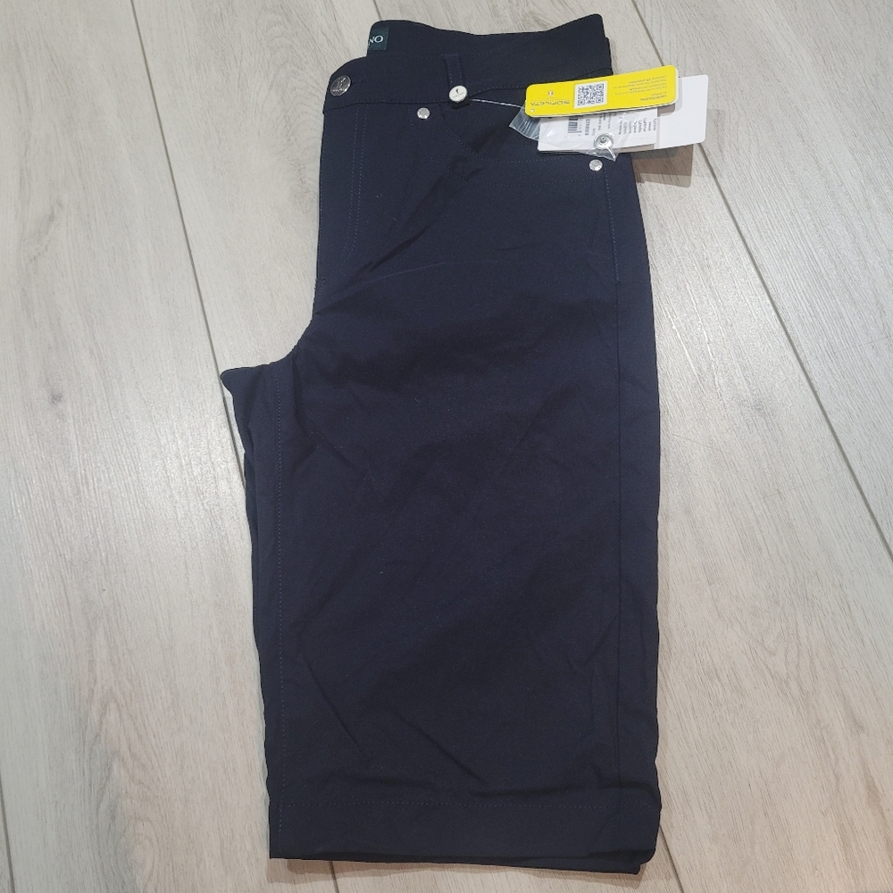 Golfino Women's SofiGuard Stretch Bermuda Shorts 6 Navy Blue Golf Preppy NEW